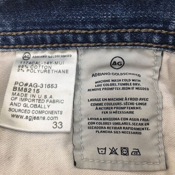 AG ADRIANO GOLDSCHMIED Graduate Jeans Women 33x26 Fray Ankle Light Wash Blue - Picture 13 of 16